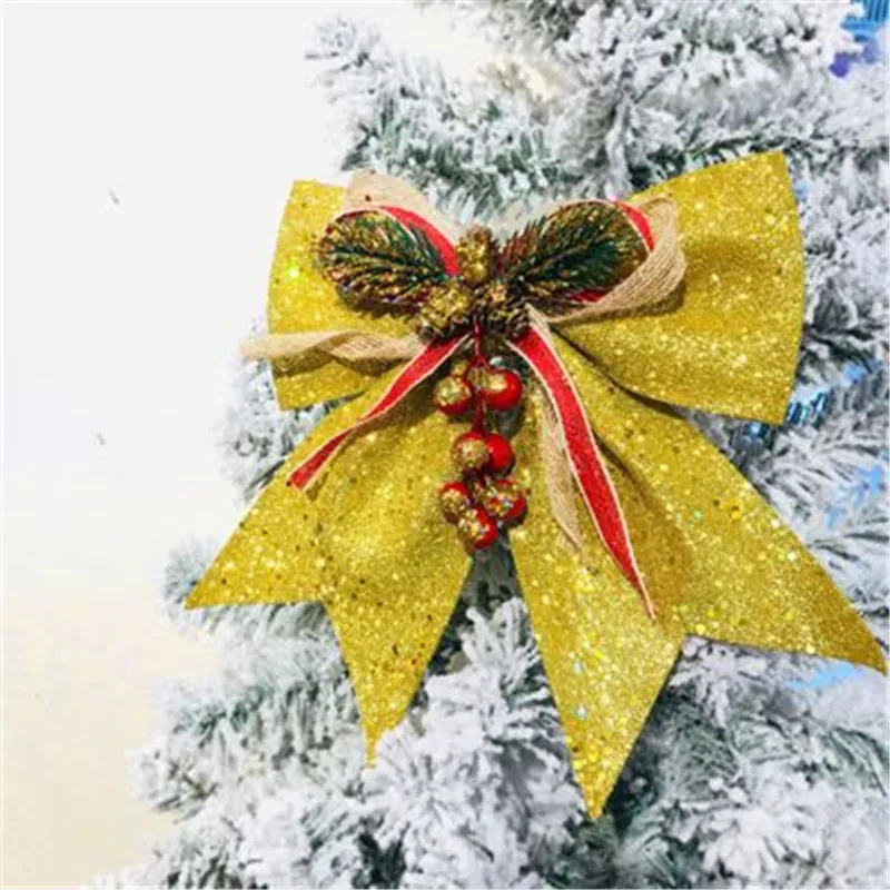 Красивый галстук-бабочка, Рождественская елка, украшение, Рождественская лента, банты, праздничная подвеска, домашние бантики, безделушки