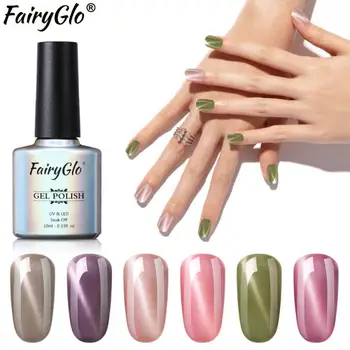 

FairyGlo 10ML Nail Gel Varnish Jade Cat Eye Gel Nail Polish Magnet Hybrid Varnish Semi Permanent Nails Lacquer Primer Base Top