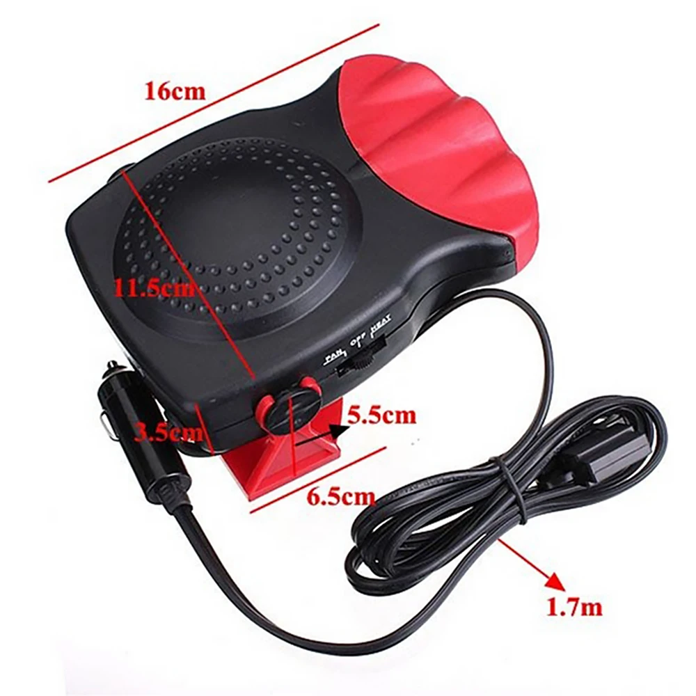 Car Demister Car Defroster Electric Heater New Portable 12V 150W 2-In-1 Multi-Function Temperature Regulation Dryer Warmer