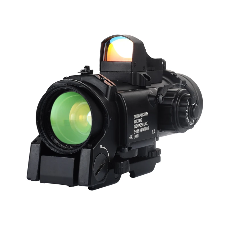 Riflescope 1x-4x Fixed Dual Purpose Scope With Mini Red Dot Sight Scope for Airsoft Air Guns rifle scope