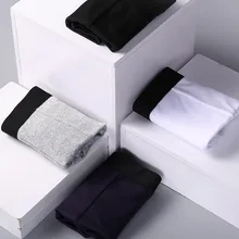 1 шт., мужское нижнее белье, хлопковые боксеры, Мужские дышащие трусы, одноцветные шорты, брендовые трусы B0007