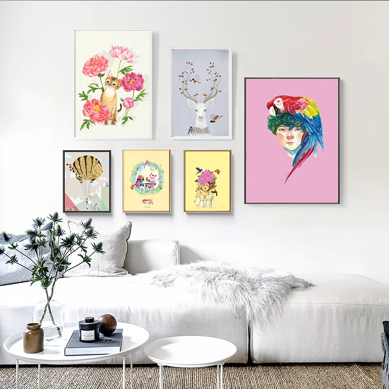 Креативная Картина на холсте из аниме &quotинопланетянин&quot &quotДевушка&quot