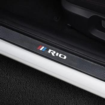 

4 pcs car door sill protector carbon fiber vinyl stickers For KIA RIO 2 3 4 5 Xline x line Car Sticker car door cover accessorie