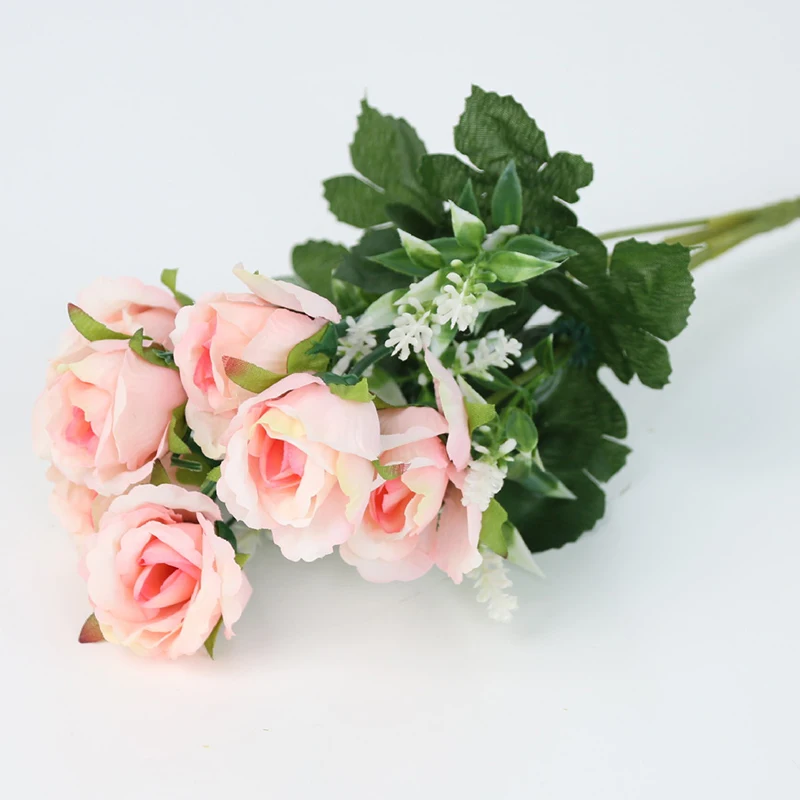 5 шт. искусственные розы цветы Свадебный букет из роз шелковые цветы для дома украшения аксессуары романтический свадебный Декор