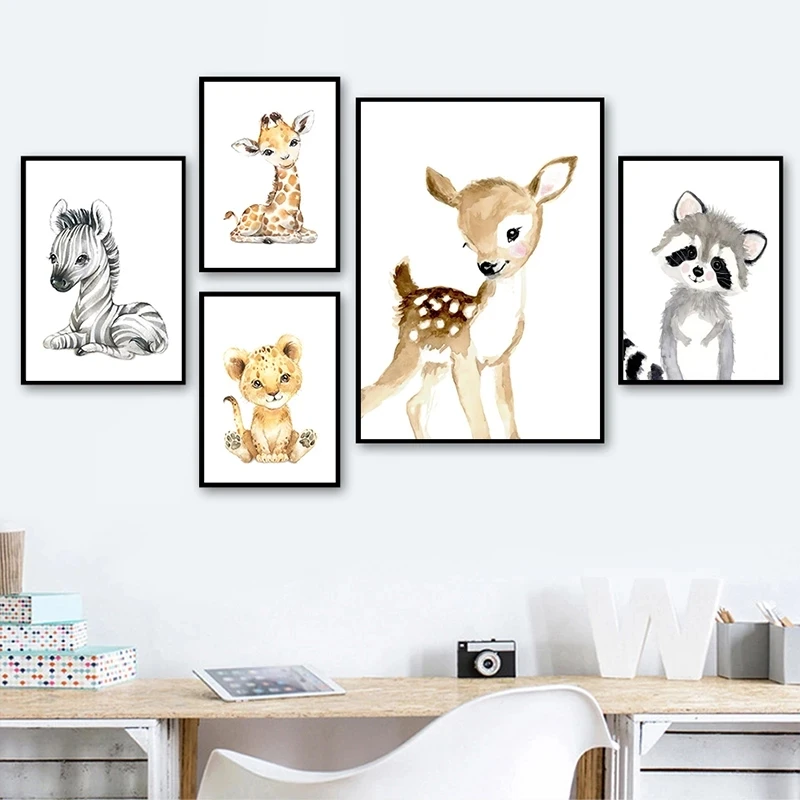 

5D DIY Cartoon Animal Diamond Painting Cute Zebra Giraffe Lion Elephant Diamond Embroidery Children Art Decoration Gift