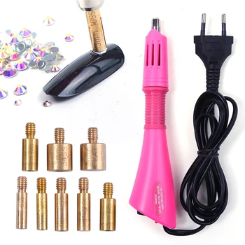 

Hotfix Rhinestone Applicator 7 Tips Iron Drilling Head Fast Heat Hot Fix Nail Art Gem Strass Crystal DIY Nail Art Tools LY1614