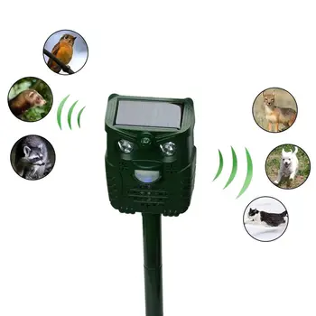 

Cat Dog Repellent Animal Repeller Outdoor Waterproof 4-Speed Adjustable Scarer Ultrasonic Solar Powered For Yard Lawn Garden