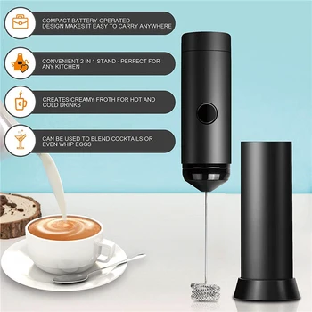 

1PC Milk Drink Coffee Whisk Mixer Electric Egg Beater Frother Foamer Mini Handle Stirrer Practical Kitchen Cooking Tool Gadget