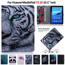 Чехол для планшета с цветным рисунком тигра льва для huawei MediaPad T5 10 AGS2-W09/W19/L09/L03 чехол Fundas для huawei T5 10,1 чехол