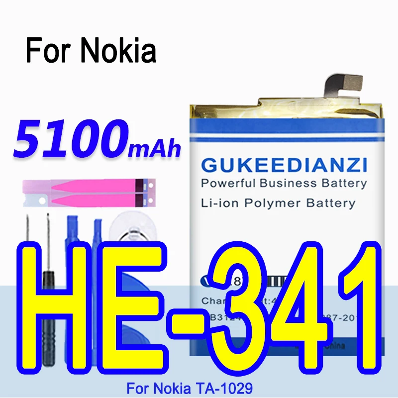 Сменный мобильный телефон GUKEEDIANZI литий-полимерный аккумулятор для Nokia TA-1029 HE341 5100