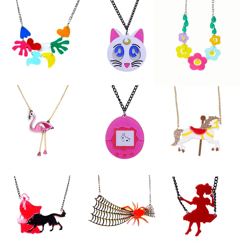 Ожерелье с забавной подвеской для женщин и девушек винтажное креативное