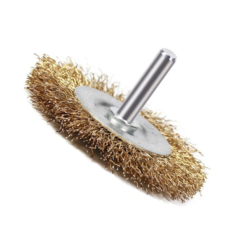 10 pièces brosses de roue de fil d'acier de 50mm pour l'enlèvement de rouille en métal brosse de polissage brosse rotative de coupe en acier pour l'outil rotatoire de Mini perceuse ► Photo 3/6
