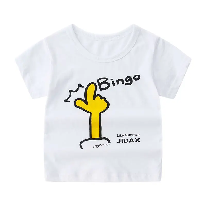 Летняя детская футболка для мальчиков с принтом динозавра; футболки с короткими рукавами для маленьких девочек; хлопковая детская футболка; футболки с круглым вырезом; Одежда для мальчиков