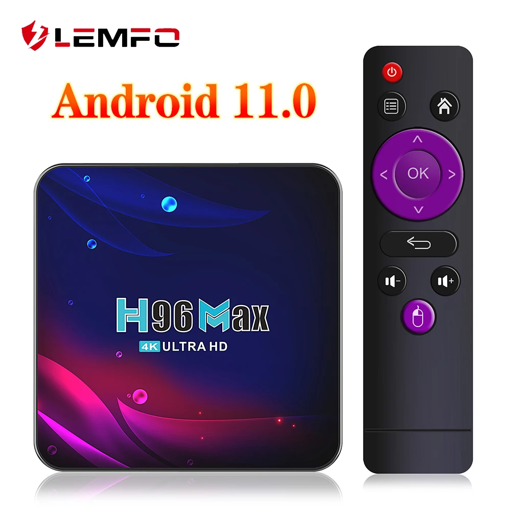 Приставка Смарт-ТВ LEMFO H96 Max V11 Android 11 4K HD Youtube Google Play Bluetooth 4 + 32/64 ГБ |