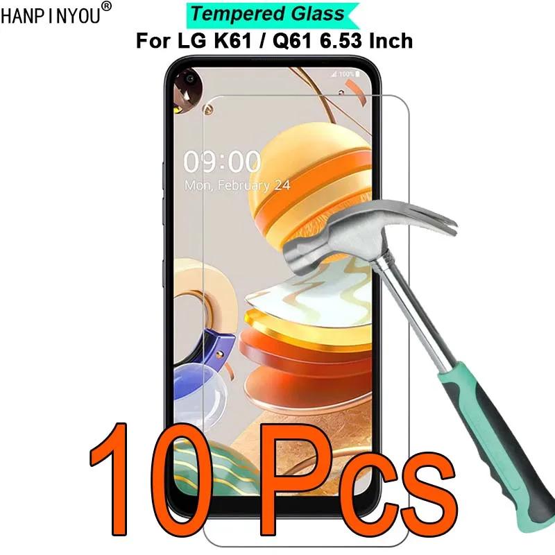 

10 Pcs/Lot For LG K61 / Q61 6.53" 9H Hardness 2.5D Ultra-thin Toughened Tempered Glass Film Screen Protector Guard