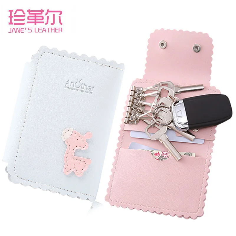 

2019 Cute Little Donkey Car Key Holders Housekeeper For Women Girl Key Bag Multifunctional Home Keychain Case Female Key Wallet