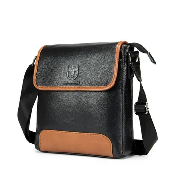 

Men Bag 100% Genuine Cow Leather Messenger Bags Flap Casual Men Solid Handbags Famous Brand Small Male Shoulder Crossbody Bags