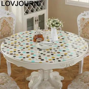 

Transparent Mantel Obrusy Na Tafel Kleed Plastic Shabby Chic Round Redonda Tablecloth Cover Toalha De Mesa PVC Nappe Table Cloth