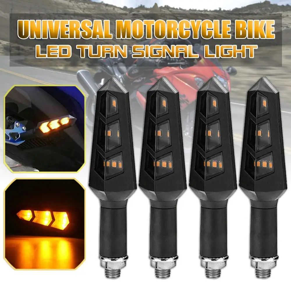 

4Pcs DC 12V Motorcycle 6LED Turn Signals Light Flowing Blinker Flashing Indicator Tail Stop Signal for Honda/Kawasak