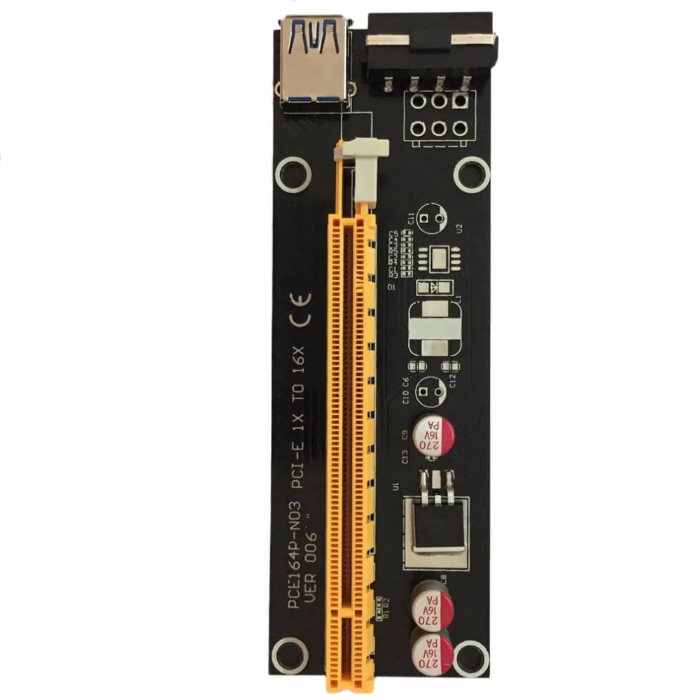 PCI-E PCI Express 1X к 16X Riser Card USB 3,0 кабель SATA к 4Pin IDE шнур питания Molex разъем питания для Шахтерская машина