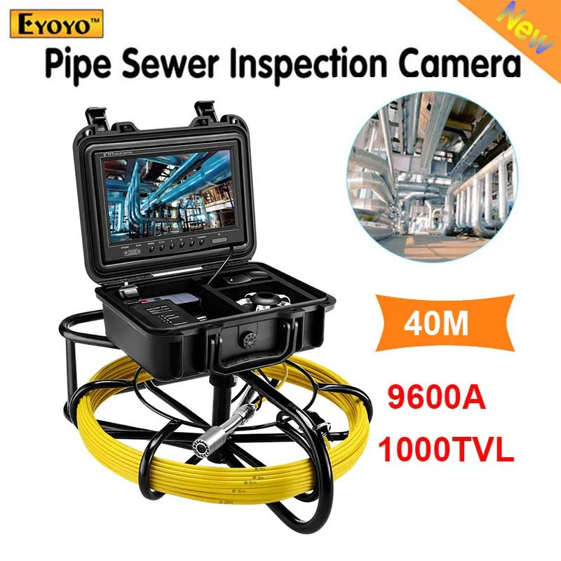 

Eyoyo 1000TVL Pipeline Endoscope Inspection Camera 40M Underwater Industrial Pipe Sewer Drain Video System Remote Control