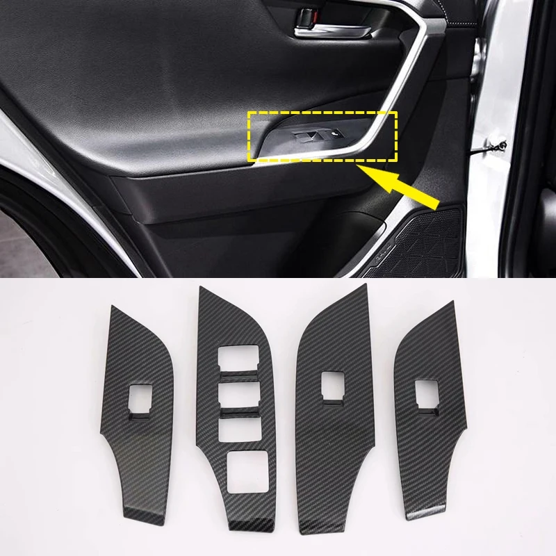 Для Toyota Rav4 Abs аксессуары для салона, двери, окна, лифт регулятор крышки отделка 4 шт. Lhd