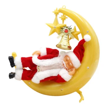 

24CM Electric Sleeping Santa Claus Doll Toy With LED Light Holiday Figurine Ornament With Music Children Gifts Home Decor.1`^