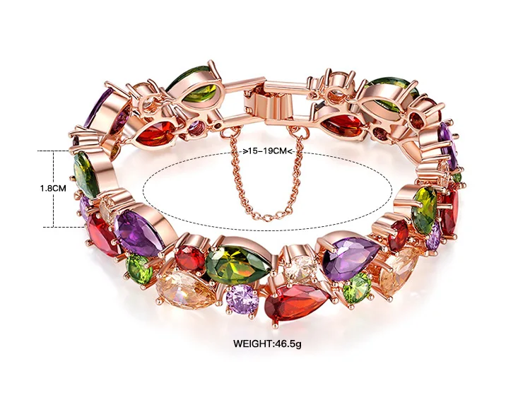 Многоцветный Браслет женский браслет янтарный браслет braclelelets Дамский аметистовый браслет драгоценный камень желтый кристалл красочный Циркон BR0001 - Цвет камня: Многоцветный