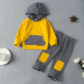 

2PCS Newborn Clothes Kids Clothing Pajama Girls Clothes Baby Girl Boy Feather T Shirt Tops Strip Pants Christmas Clothes