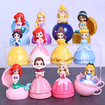 

Princess Cinderella Rapunzel Belle Ariel Snow White Aurora Alice Tinkerbell Action Figures Toys Dolls 12pcs/set