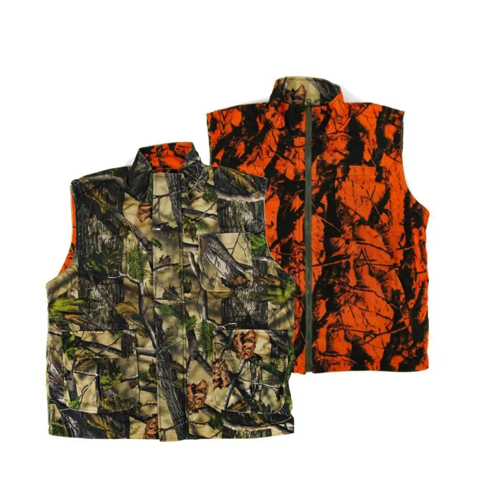 Hunting Vest Orange Camo Safety Reversible Breathable Sleeveless Jacket Coat Sneaky Tactical Shooting Clothes | Спорт и развлечения