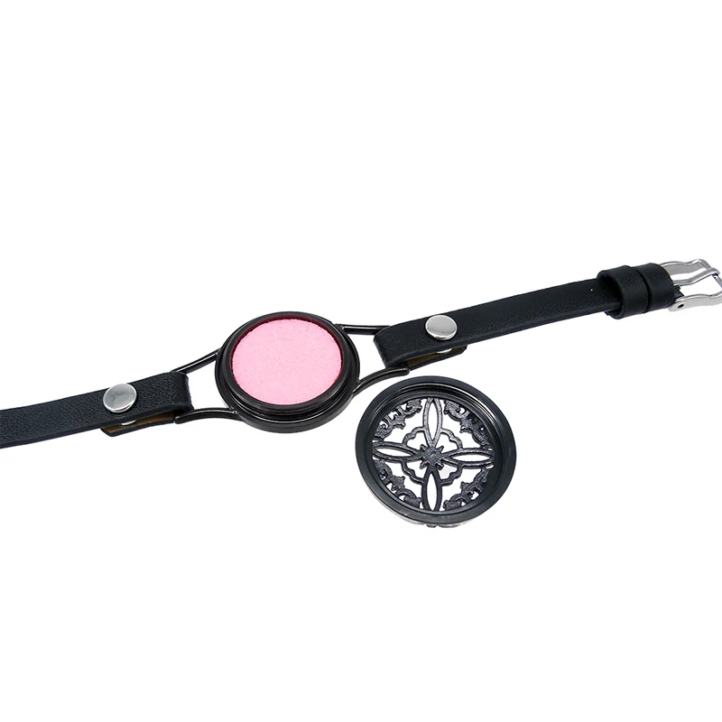 ZP-BS612-5 Diffuser Leather Locket Bracelet