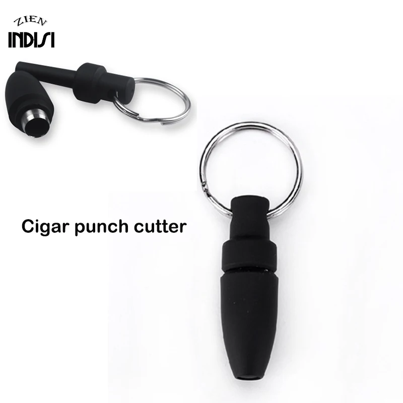 

With Key Ring Chain Portable Pocket Rubber Draw Hole Accessories Cigar Punch Cutter Clip Cool Gadgets Blade