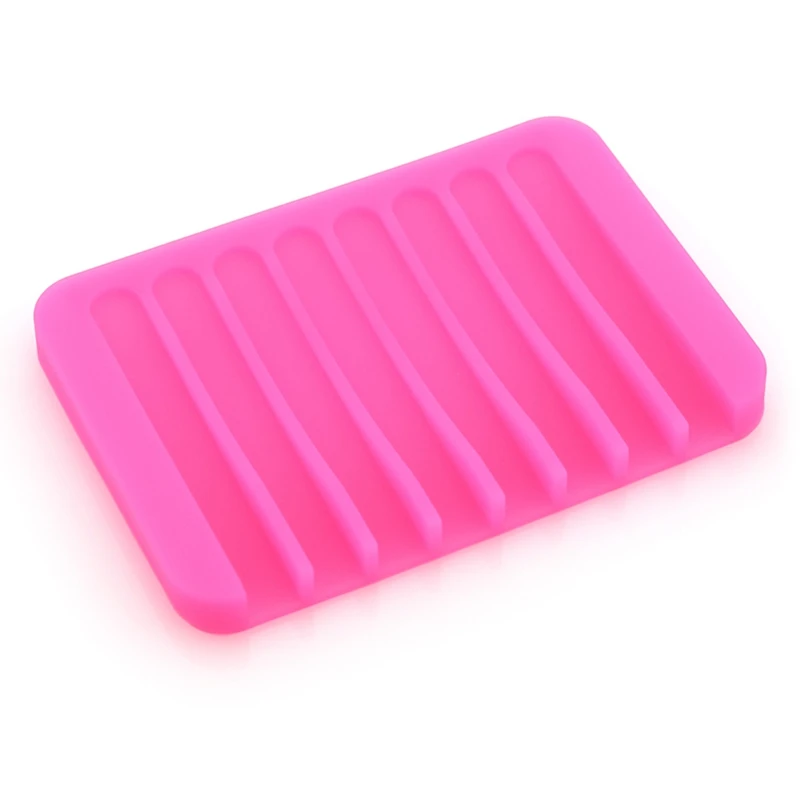 pink Модная силиконовая Гибкая мыльница для мыла, мыльница для мыла - Цвет: pink