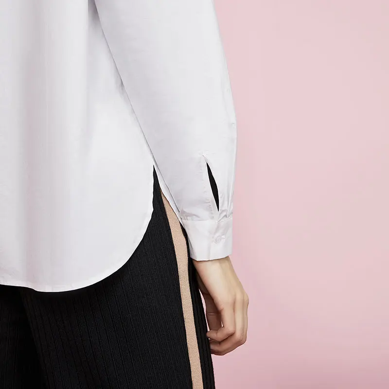 Vero Moda Новая женская хлопковая рубашка прямого кроя с принтом букв с открытыми плечами | 319305533
