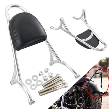 

Chrome Motorcycle Luggage Rack Sissy Bar Rear Passenger Backrest Cushion Pad Fit For Harley Sportster XL 883 1200 2004-2016