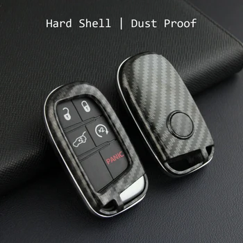 

Case Car Key Case Cover Carbon Fiber Parts Replacement For Jeep Dodge Chrysler
