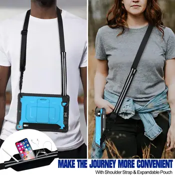 

for iPad Pro 10.5 inch Tablet Protection Cover Built-in Kickstand Shockproof Case w/Pencil Holder + Pouch for iPad Air 10.5 inch