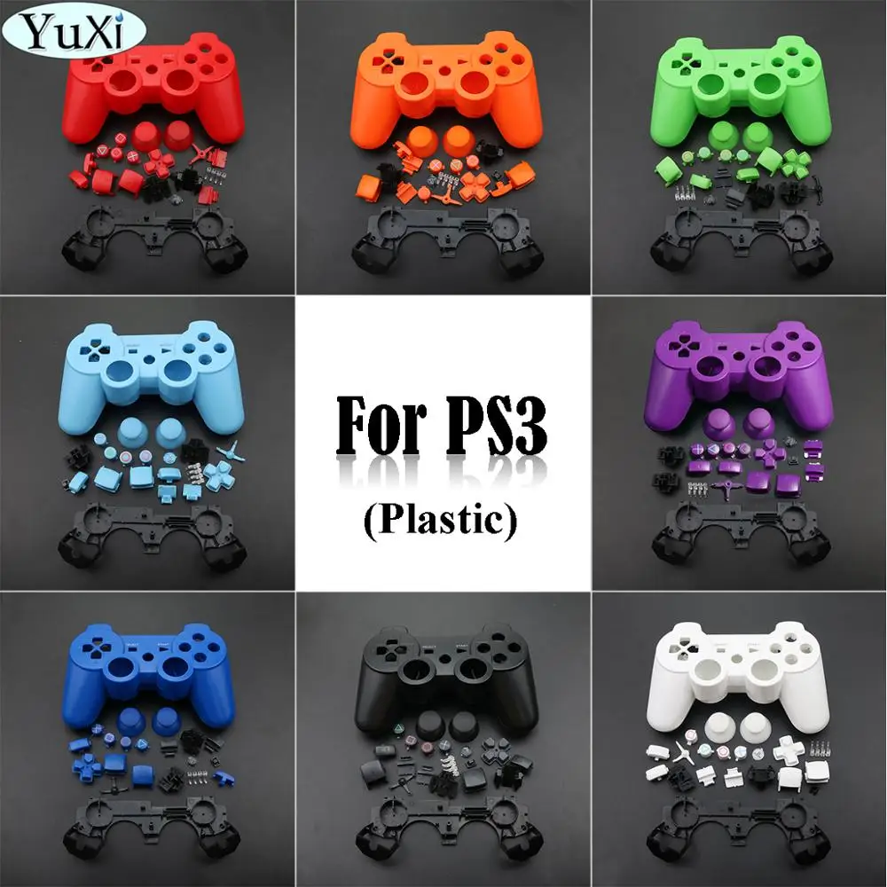 YuXi For Sony Full set gamepads joystick Housing Case Shell with Faceplates Buttons and Inner Frame for PS3 Controller