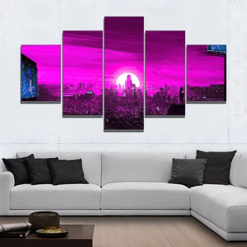 

Home Decor Canvas Picture Painting Art Blood Red Sunset City Game Picture HD Art Painting Room Poster Home Wall Canvas Painting