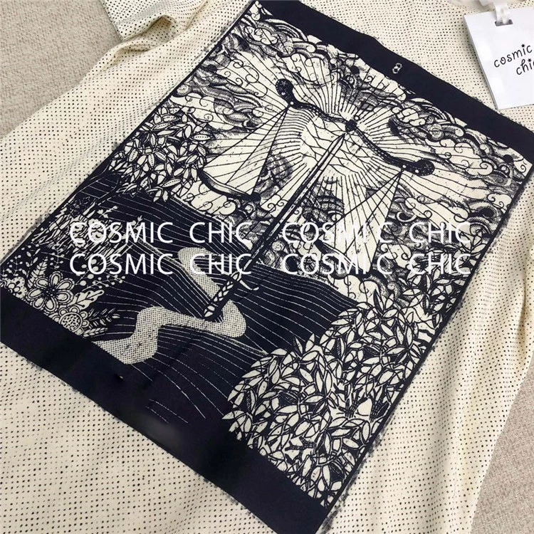 Cosmicchic, женская футболка с коротким рукавом, высокое качество, разноцветный рисунок, повседневный Топ, футболка, подиум, модный дизайн
