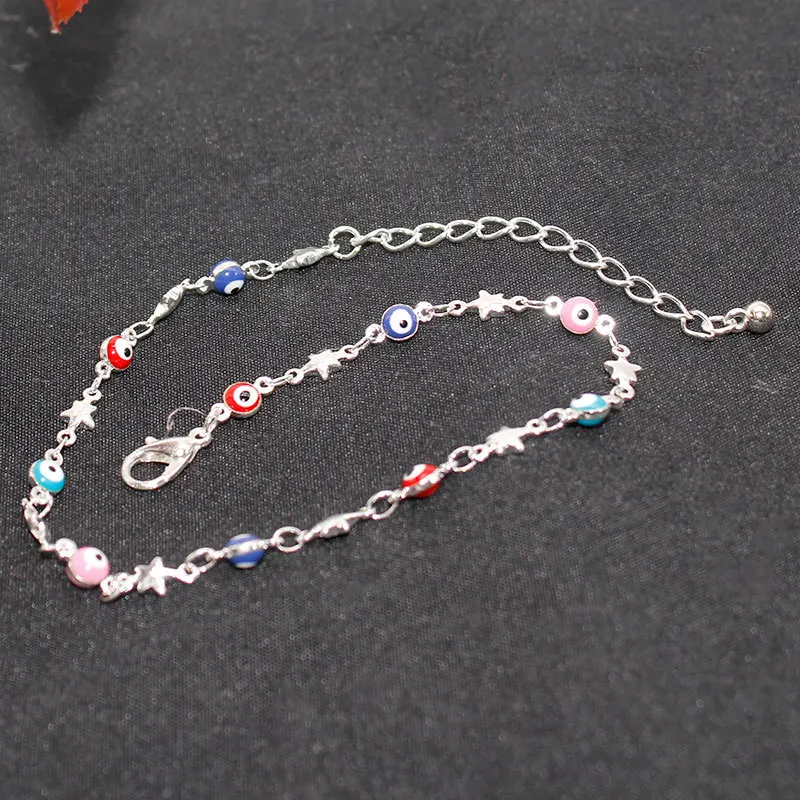 

Hot Sales New Style Simple Versatile Heat-Fashion Street Snap Chain Europe And America Handmade Five-pointed Star Gemstone Ankle