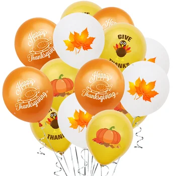 

Amawill 10Pcs/lot 12Inch Thanksgiving Give Thank Party Pumpkin turkey Maple Leaf Latex Balloons for Home Decoration Kids Toy