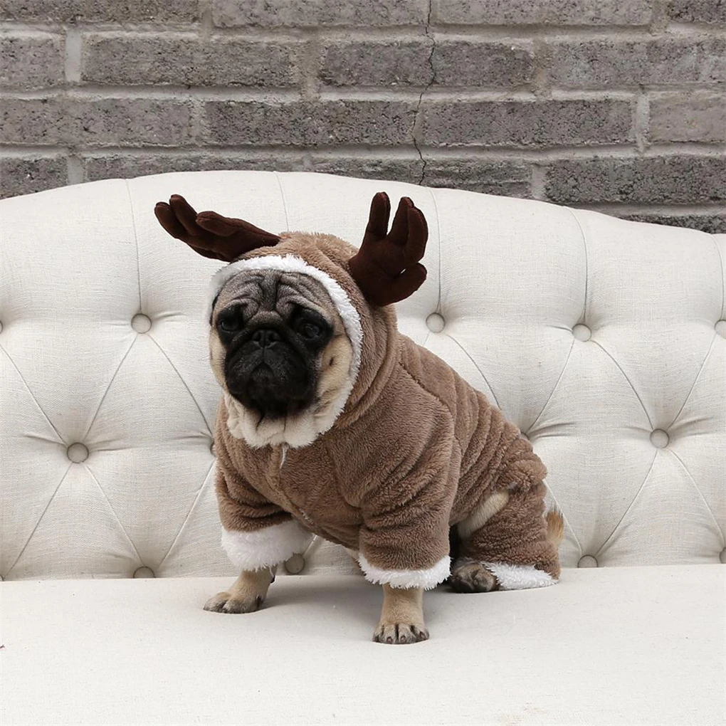 Adorable Elk Deer Sheep Shape Down Parkas For Christmas Decor Dog Thick Plush Coat Winter Costume Puppy Dog Cosplay Clothes