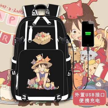 

Anime ONE PIECE Monkey D. Luffy Backpack Student School Bag Roronoa Zoro Laptop Bag Shoulders Bag Creativity knapsack Cosplay