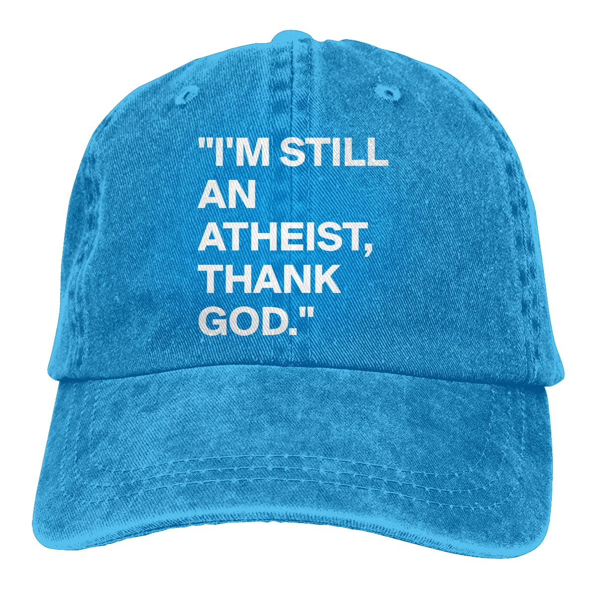 Thank God I'm Atheist Casquette черные унисекс Мужские Женские джинсовые бейсболка с ремешком кепки Регулируемая шляпа для гольфа папа