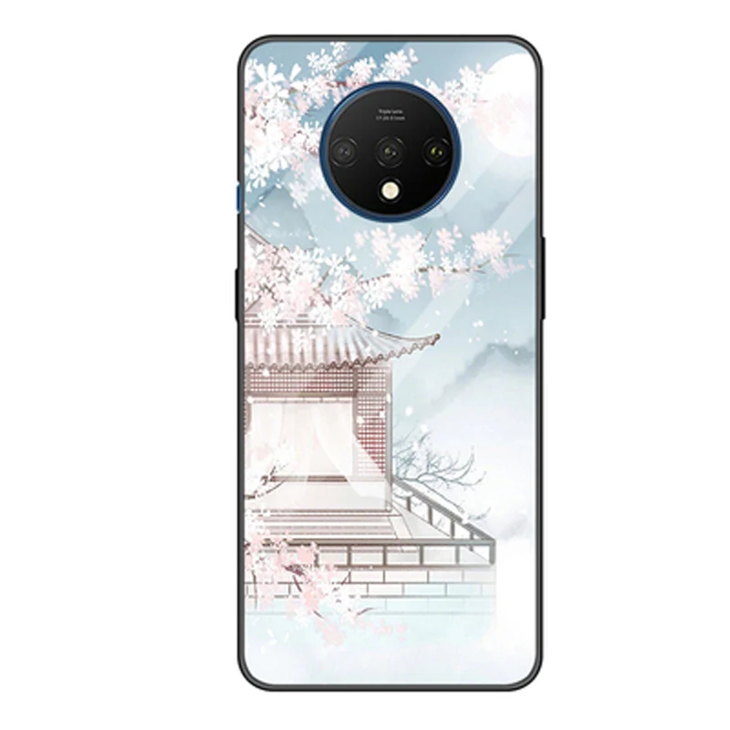Для oneplus 7 T чехол one plus 7t 1+ 7t закаленное стекло+ TPU Edge тонкая жесткая задняя крышка для oneplus 7 T 7 T чехол oneplus 7t оболочка - Цвет: A4