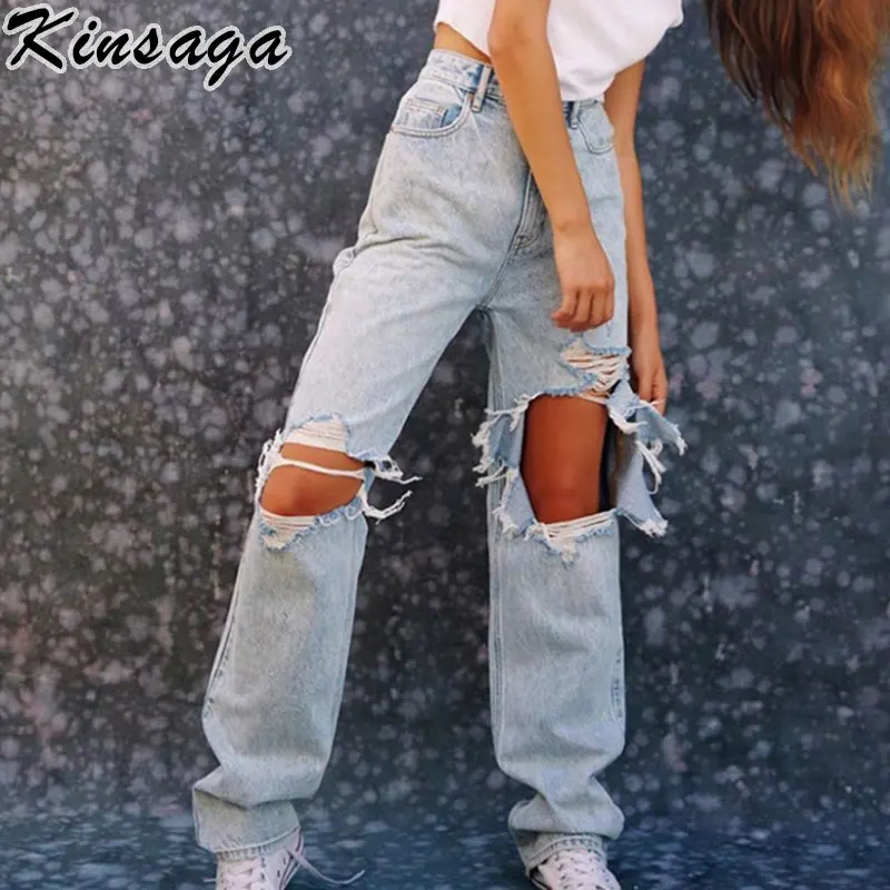 mom jeans with large holes
