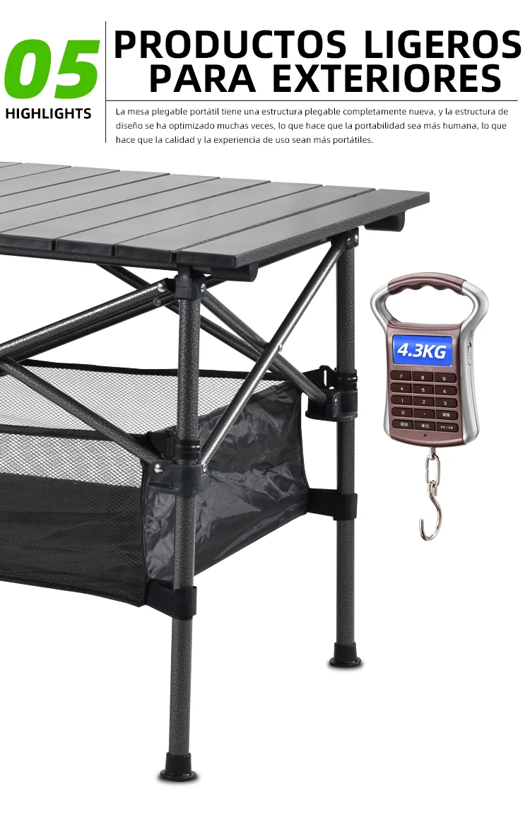 Outdoor Folding Table Chair Camping Aluminium Alloy Picnic Table Waterproof Durable Folding Table Desk For 153*80*70CM