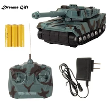 Радиоуправляемый Танк боевой танк Модель 1:22 360 Вращающийся музыкальный светодиодный радиопульт дистанционного управления Боевая пластиковая игрушка гусеничный трактор игрушки для мальчика